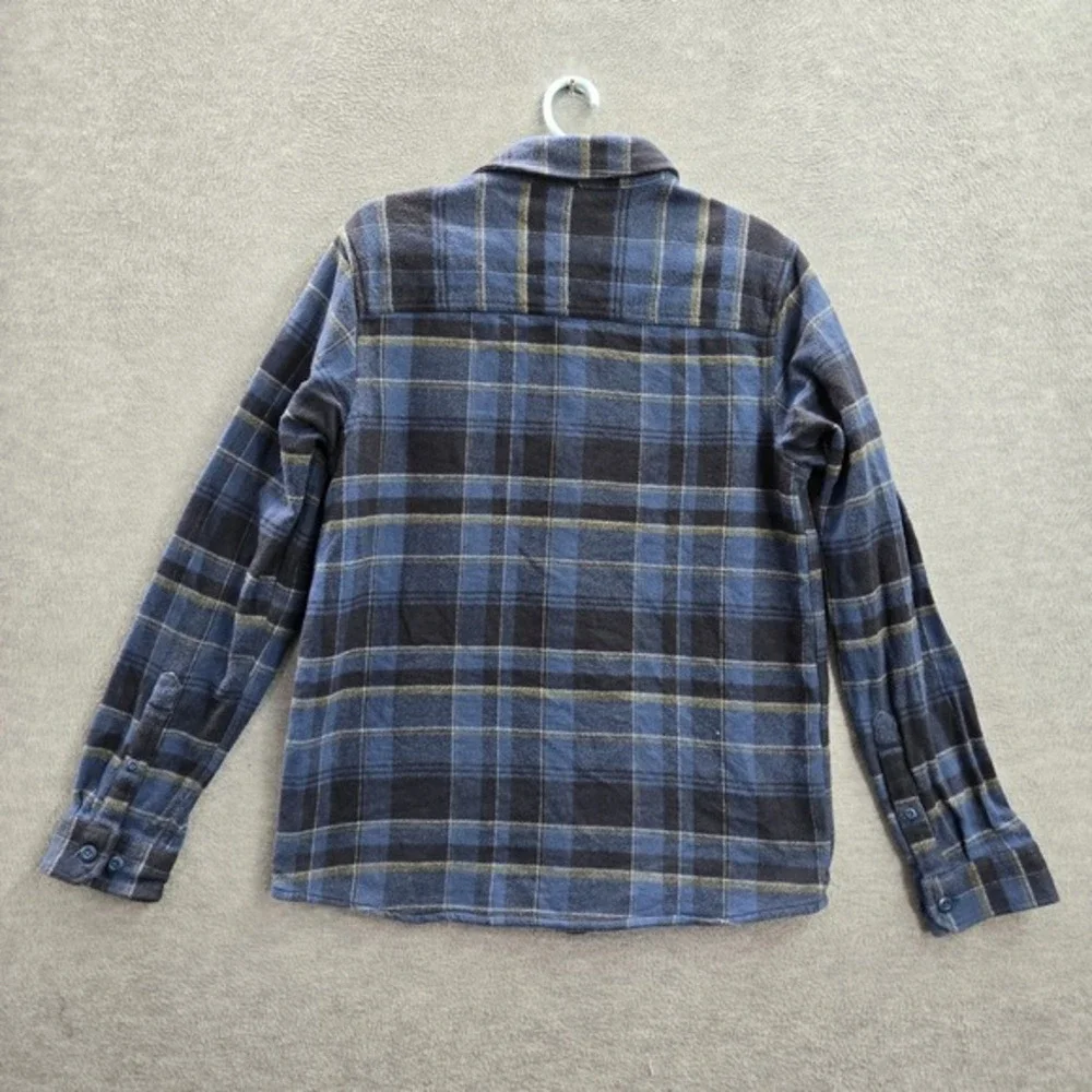 Mountain Hard Wear Men Button Up Shirt M Blue Plaid Long Sleeve‎ Flannel Work